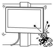 SONY SU-WL450 - 請勿將壁掛式支架安裝在會使電視機邊角或側面突出於牆面的牆壁位置。 - 1