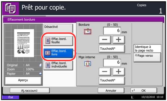 OLIVETTI D-COPIA 6500 - Effacement bordure pour la page verso - 1