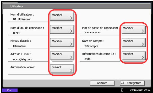 OLIVETTI D-COPIA 8000 - Ajout d'un utiliser (liste utilisé local) - 1