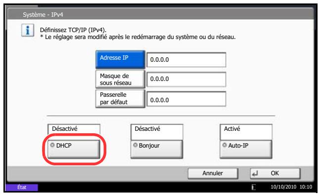 OLIVETTI D-COPIA 8000 - Configuration TCP/IP (IPv4) (par saisie d'adresses IP) - 1