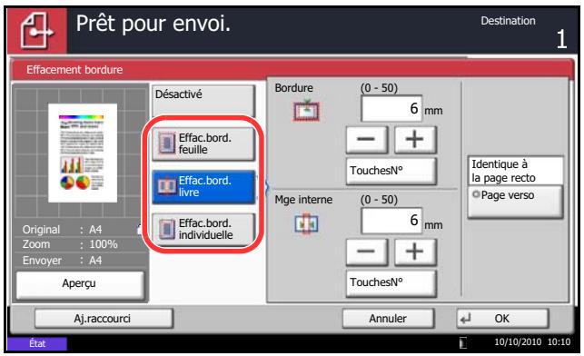 OLIVETTI D-COPIA 8000 - Effacement bordure pour la page verso - 1