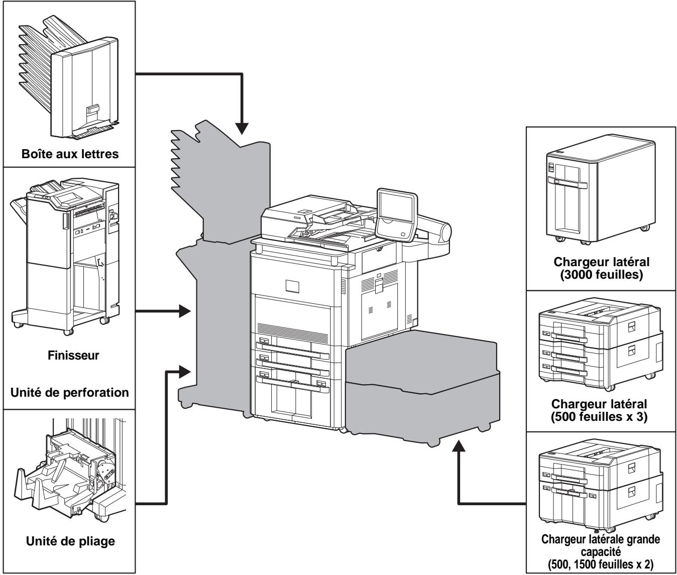 OLIVETTI D-COPIA 8000 - Présentation des équipements en option - 1