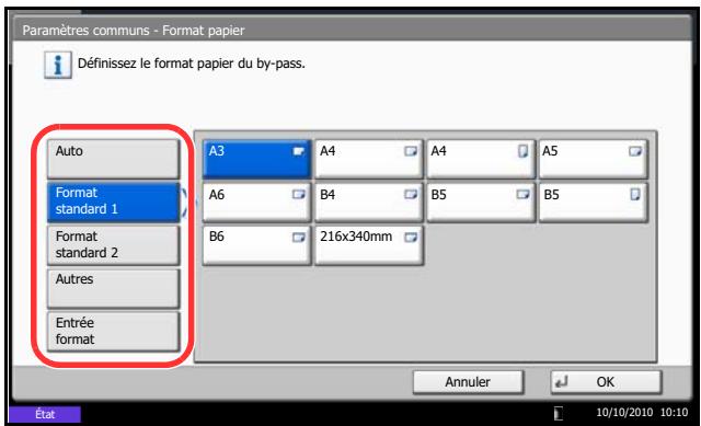 OLIVETTI D-COPIA 8000 - Spécification du format de papier et du type de support pour le bac MF (paramètre du bac MF) - 2