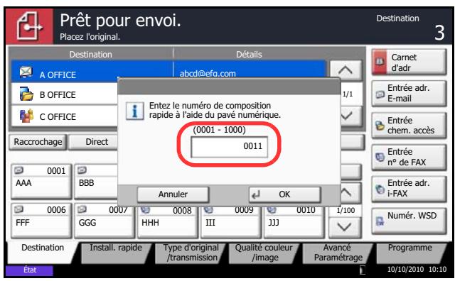 OLIVETTI D-COPIA 8000 - Utilisation de la touche de recherche rapide par n^o ( - 1