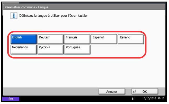 OLIVETTI D-COPIA 8000 - Sélection de la langue d'affichage [Langue] - 1