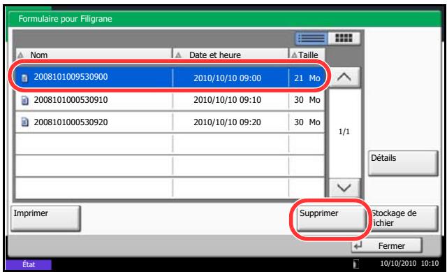 OLIVETTI D-COPIA 8000 - Suppression d'un filigrane enregistré - 1