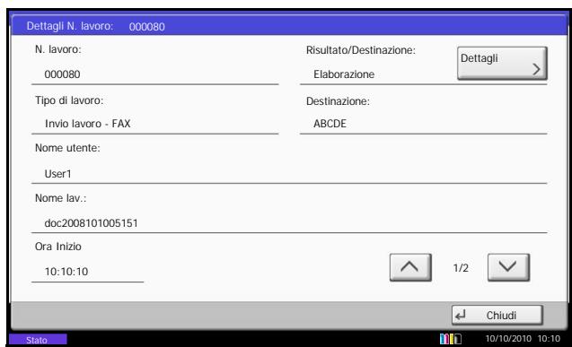 OLIVETTI D-COPIA 8000MF - Verifica dei dettagli del registrar lavori - 1