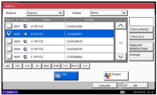 OLIVETTI D-COPIA 8000MF - Selezione di una destinazione alla rubrica - 2
