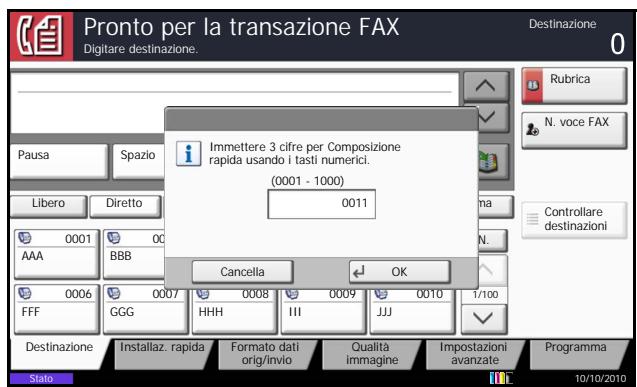 OLIVETTI D-COPIA 8000MF - Utilizzo del tasting di Ricerca rapida numerica ( - 1