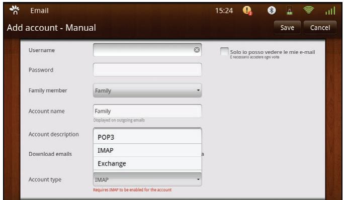 OLIVETTI OLIPAD - Select Add Account. - 2