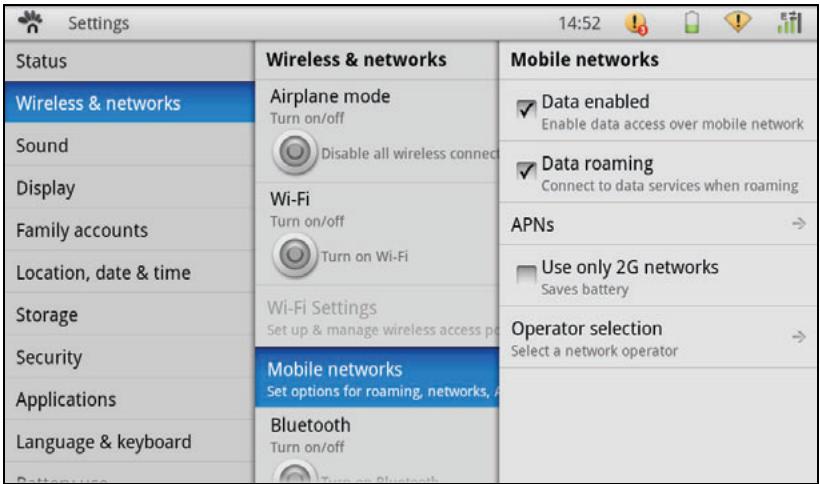 OLIVETTI OLIPAD - MOBILE NETWORKS (ONLY FOR MODEL WITH 3G FUNCTION) - 2