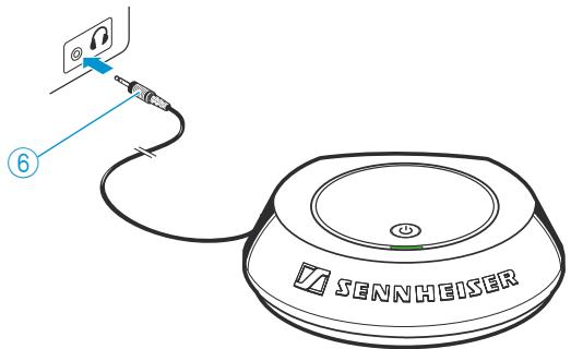 SENNHEISER RS 160 - Raccorder l'émetteur à une source audio - 2