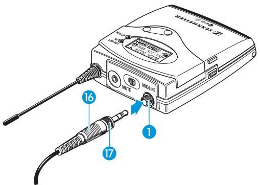 SENNHEISER SK 300 G3 - Raccorder un cable de microphone/cable ligne - 1