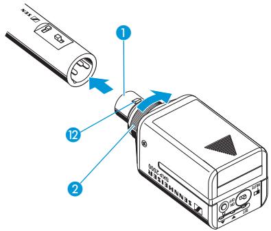 SENNHEISER SKP 2000 - Fixer l'émetteur « plug-on » sur le microphone - 1