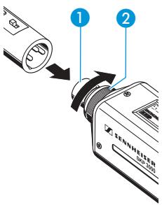 SENNHEISER SKP 3000 - Fixer l'émetteur plug-on sur le microphone - 1