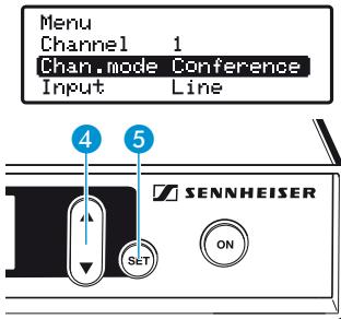 SENNHEISER SR 2020 D - Changer de mode d'utilisation (« Chan. mode ») - 1
