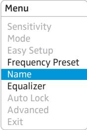 SENNHEISER SR 2050 IEM - Selectionner manuellement la banque de fréquences et le canal « Frequency Preset » - 4