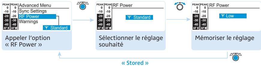 SENNHEISER SR 2050 IEM - Régler la puissance d'émission - « RF Power » - 1