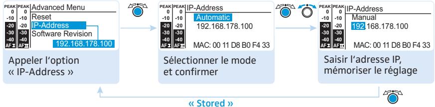 SENNHEISER SR 300 IEM G3 - Régler la configuration réseau - « Adresse IP - 1