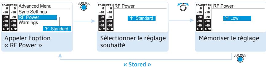 SENNHEISER SR 300 IEM G3 - Régler la puissance d'émission - « RF Power - 1