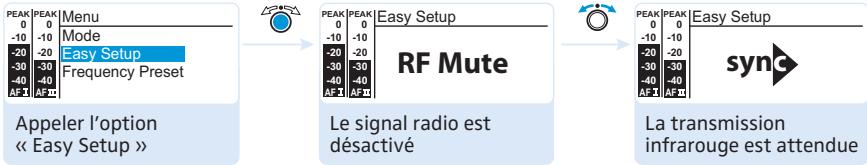 SENNHEISER SR 300 IEM G3 - Démarrer la synchronisation - « Easy Setup - 1