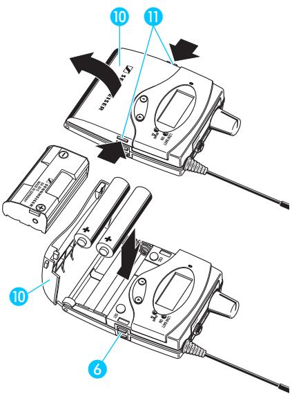 SENNHEISER TOURGUIDE UHF - Utiliser le pack accu et les piles correctement : - 1