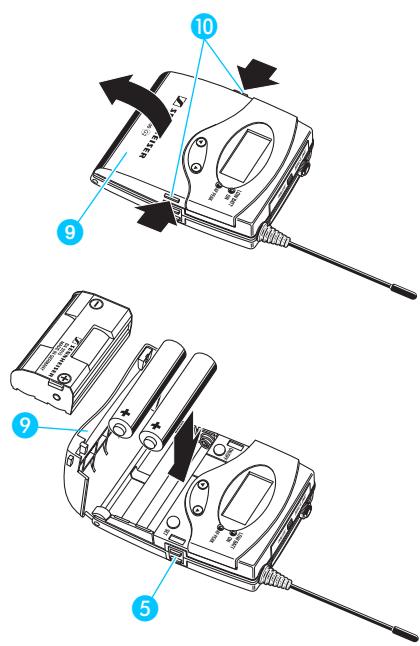 SENNHEISER TOURGUIDE UHF - Mettre en place et changer les piles - 1
