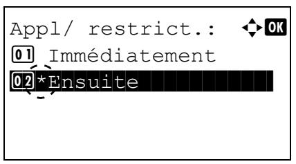 KYOCERA FS-4200DN - Application des restrictions (paramètres de fonctionnement lorsque les limites sont dépassées) - 1