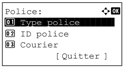 KYOCERA FS-4300DN - Sélection de la police Courier/Letter Gothic Normal ou Foncé - 1