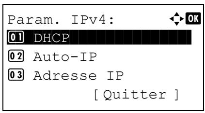 KYOCERA FS-4300DN - Activation ou désactivation de DHCP - 1