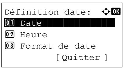 KYOCERA FS-4300DN - Définition date (Paramètres de date et heures) - 7