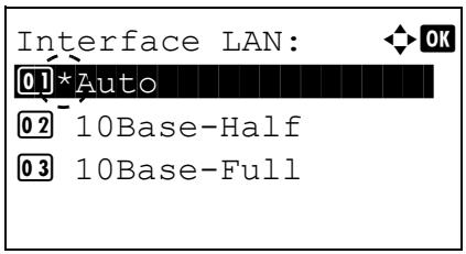 KYOCERA FS-4300DN - Interface LAN (Paramètre d'interface réseau local) - 1