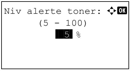 KYOCERA FS-4300DN - Niv alerte toner (Paramètre du niveau d'alerte pour l'ajout de toner) - 12