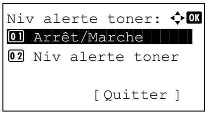 KYOCERA FS-4300DN - Niv alerte toner (Paramètre du niveau d'alerte pour l'ajout de toner) - 9