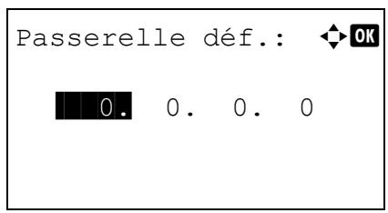 Passerelle déf.: ◆ OK 0. 0. 0. 0