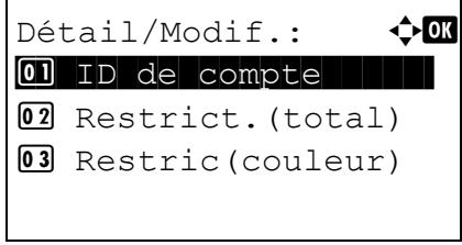 KYOCERA FS-C8650DN - Détail/modif. (vérification/modification des paramètres d'id de compte enregistré) - 7
