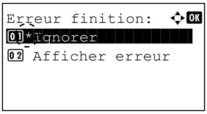 KYOCERA FS-C8650DN - Erreur de finition (paramètre lorsqu'une erreur de finition se produit) - 1