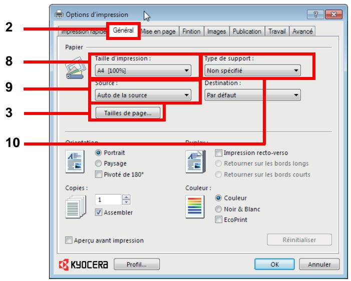 KYOCERA FS-C8650DN - Enregistrement d'un format de page - 2