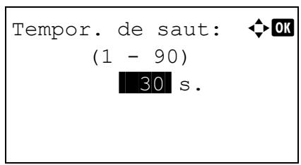 KYOCERA FS-C8650DN - Temps de saut (paramètre de temporisation de saut de travail) - 1