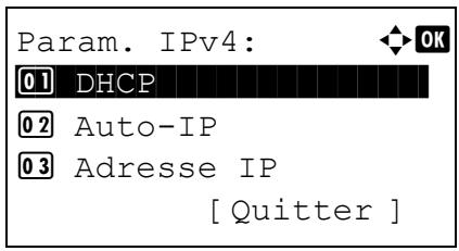 KYOCERA FS-C8650DN - Activation ou déactivation de DHCP - 3