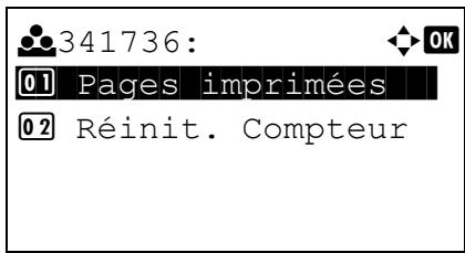 KYOCERA FS-C8650DN - Réinitialisation compteur compta ch. trav (totaux réinitialisés par compte) - 3