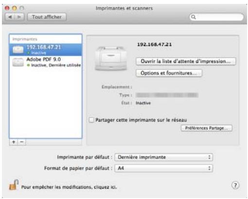 KYOCERA FS-C8650DN - Installation du pilote d'imprimante sous macintosh - 11