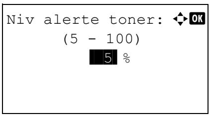 KYOCERA FS-C8650DN - Niveau d'alerte toner (paramètre du niveau d'alerte pour l'ajout de toner) - 12