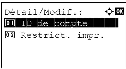 KYOCERA FS-C8650DN - Détail/modif. (vérification/modification des paramètres d'id de compte enregistré) - 3