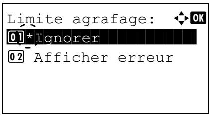KYOCERA FS-C8650DN - Limite d'agrafage (paramètre lorsque le nombre de feuilles dépasse la limite d'agrafage) - 1