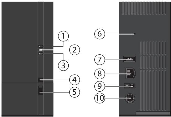 MEDION LIFE P89625 MD 86517 - Prospetto del dispositivo Lato frontale e posteriori - 1