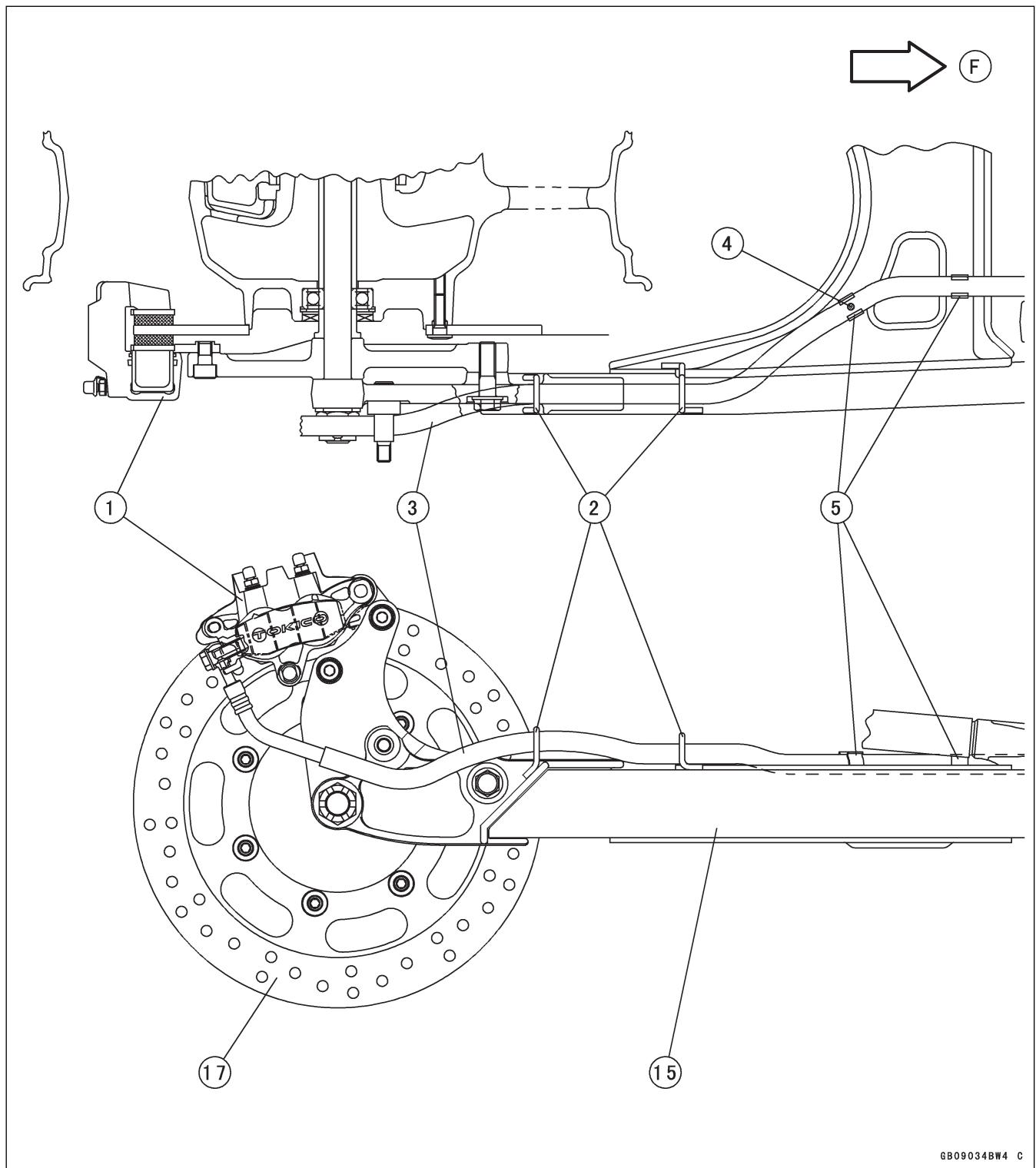 KAWASAKI VN1500 MEAN STREAK - Verlegen von Betätigungszügen, Leitungen und Schläuchen - 2