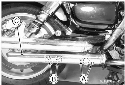 KAWASAKI VN1500 MEAN STREAK - Ausbau des oberen Auspufftopfs - 1