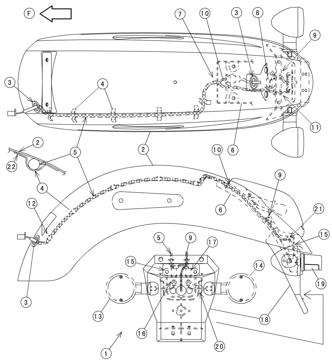 KAWASAKI VN1500 MEAN STREAK - Verlegen von Betätigungszügen, Leitungen und Schläuchen - 1