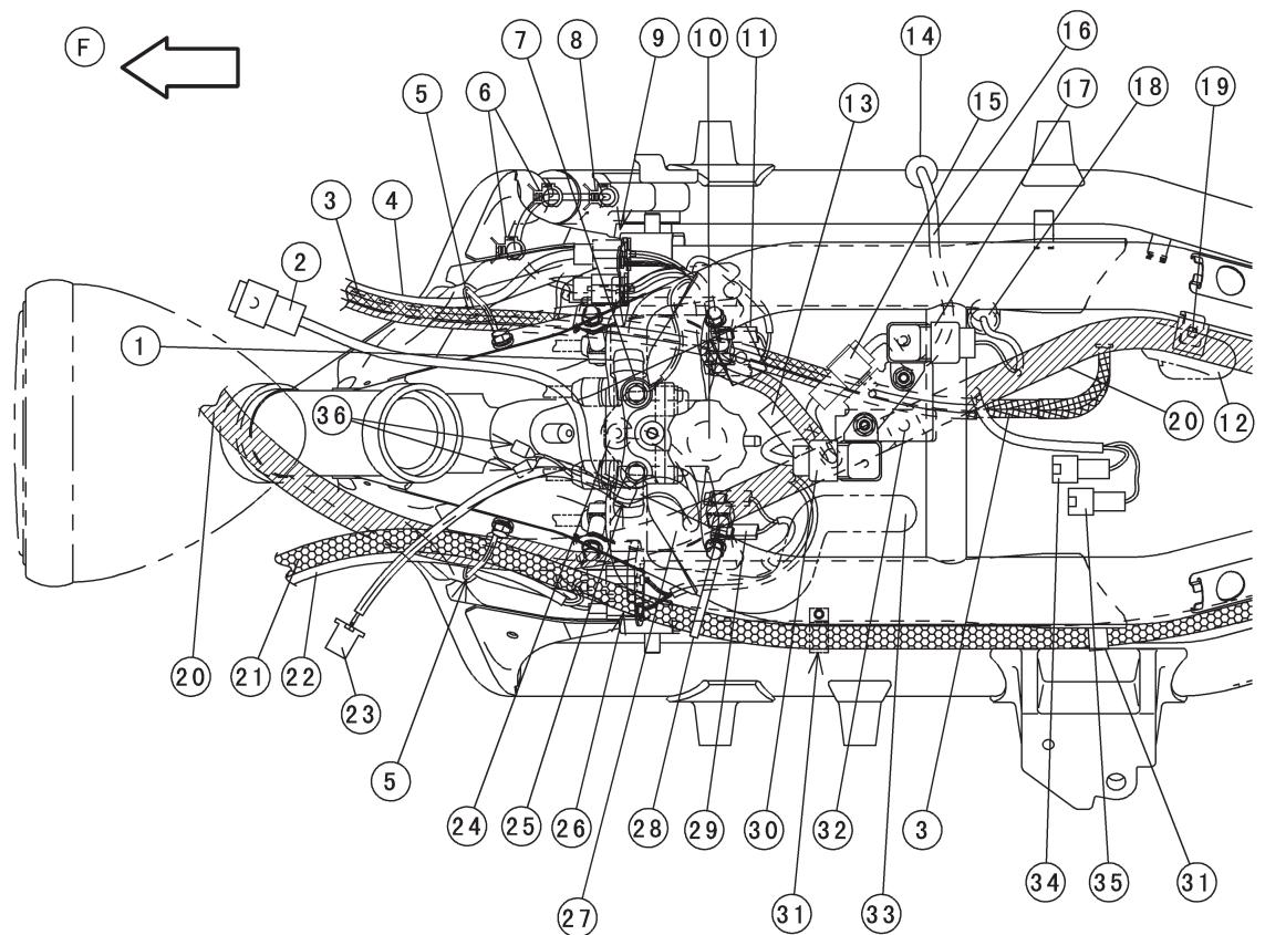 KAWASAKI VN1500 MEAN STREAK - Verlegen von Betätigungszügen, Leitungen und Schläuchen - 1